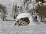 Špik nad Špranjo - Modeon del Buinz 2554 m Skala ima pa lepo kapo